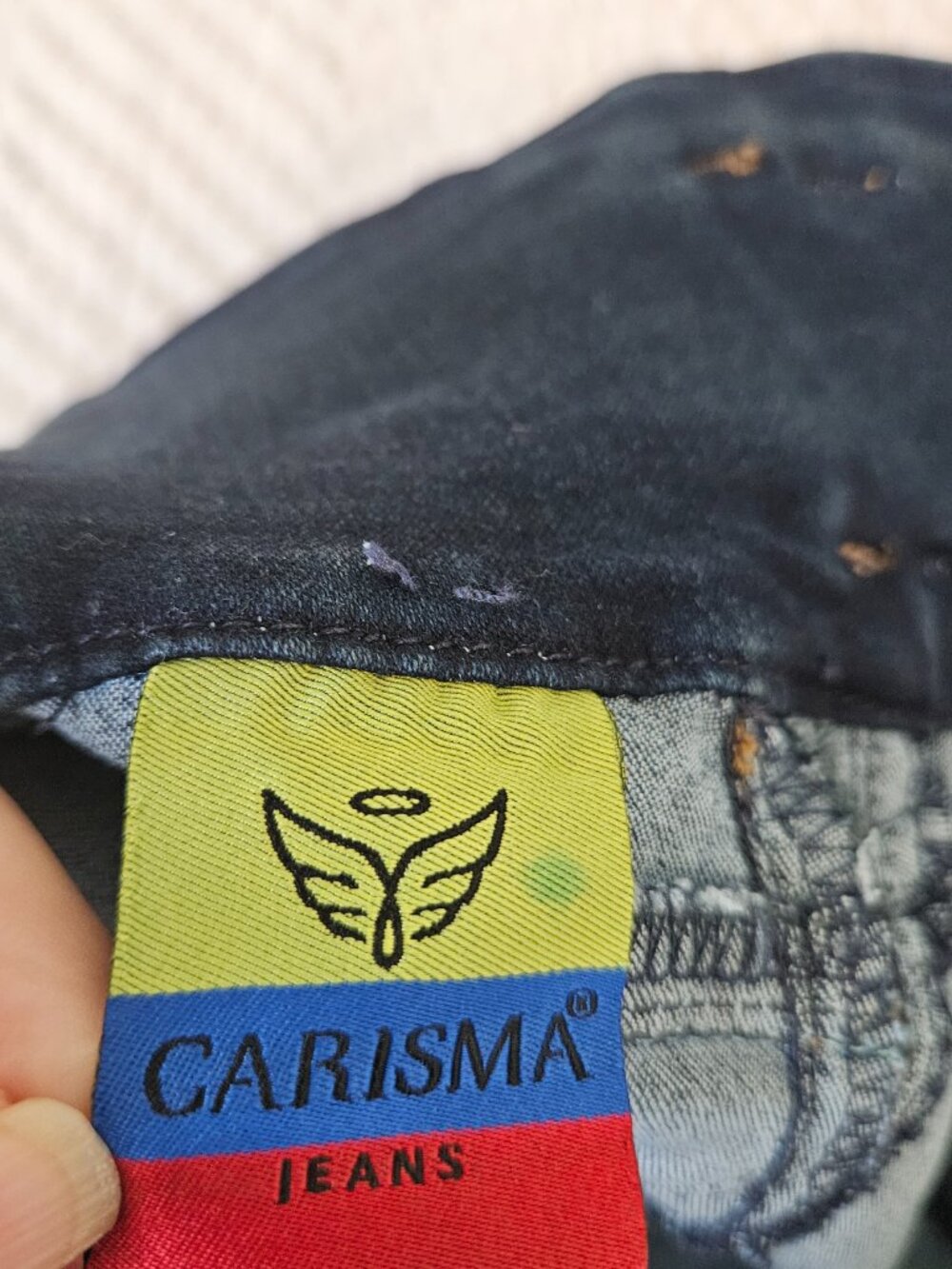 Carisma Jeans Colombian Push Up Skinny Jeans Dark Wash Sequin Circuit Pockets 14 - Picture 9 of 10